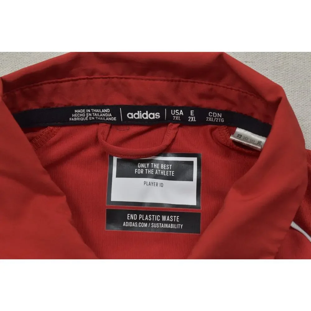 Adidas Nebraska Cornhuskers Men's 2XL Red Short Sleeve Polo Shirt Embroidered Lo